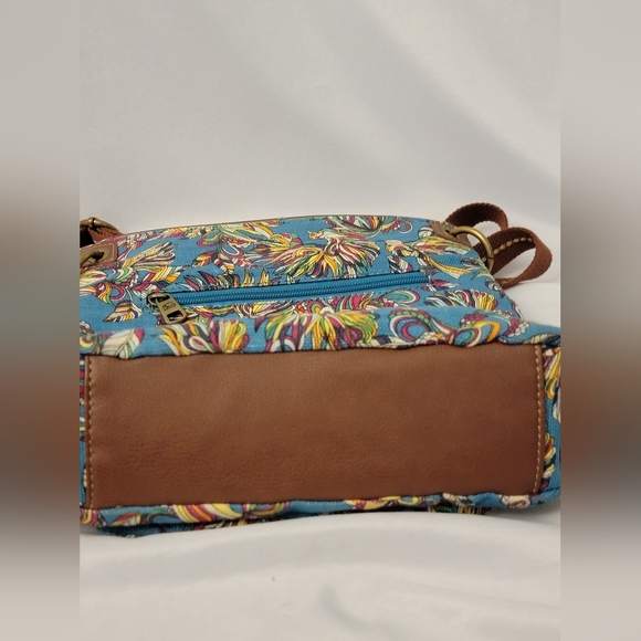 Sakroots Artist Circle Flat Teal Treehouse Crossbody Bag - Picture 5 of 13